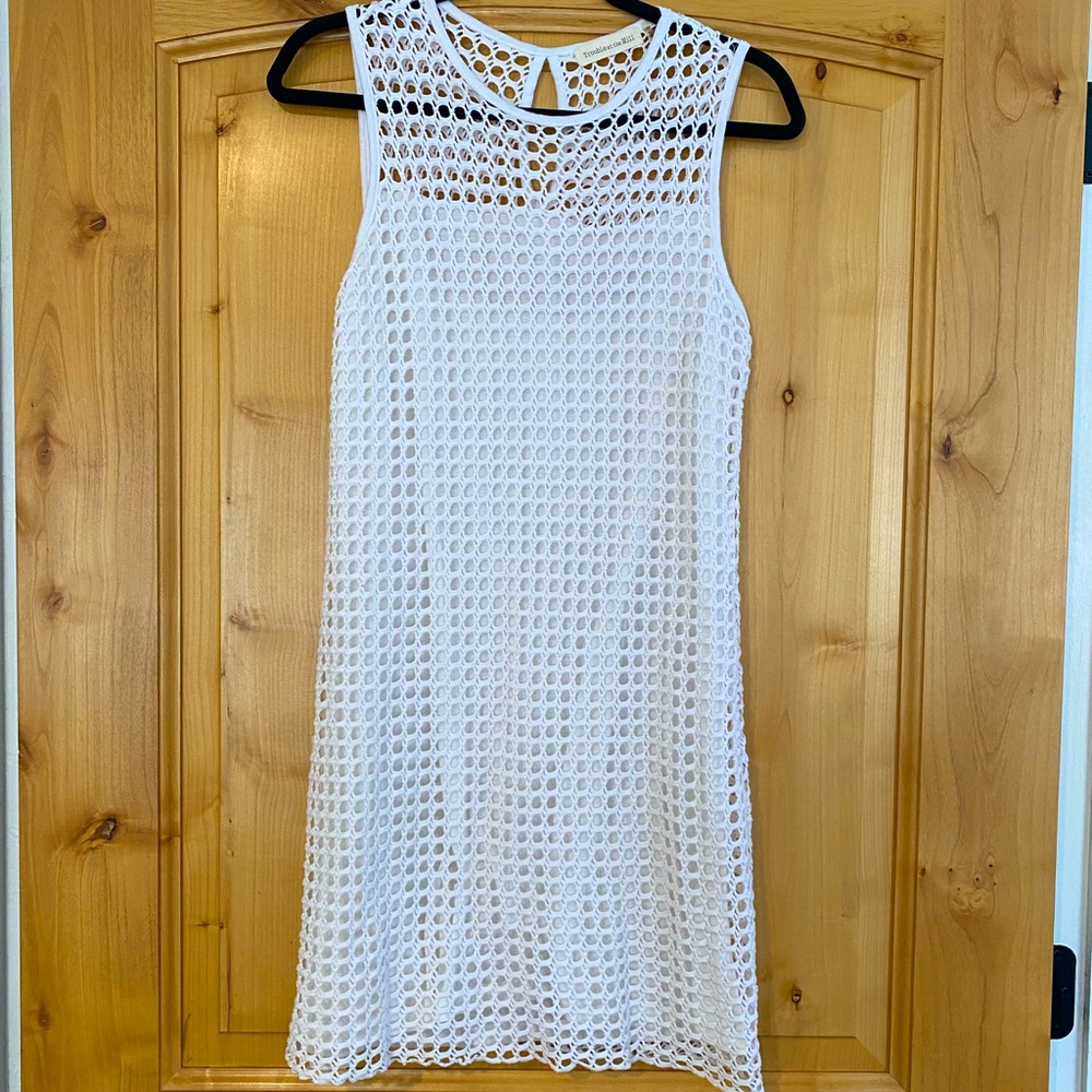 Sheer White Sleeveless Dress Medium